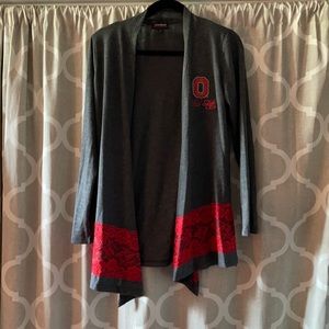 Ohio State red lace cardigan